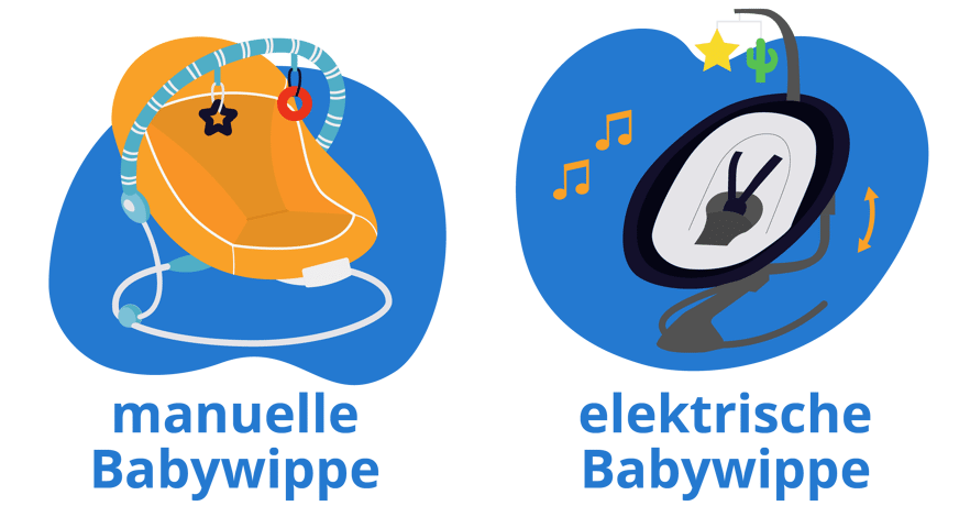 Babywippen gibt es in elektrischer und manueller Ausführung